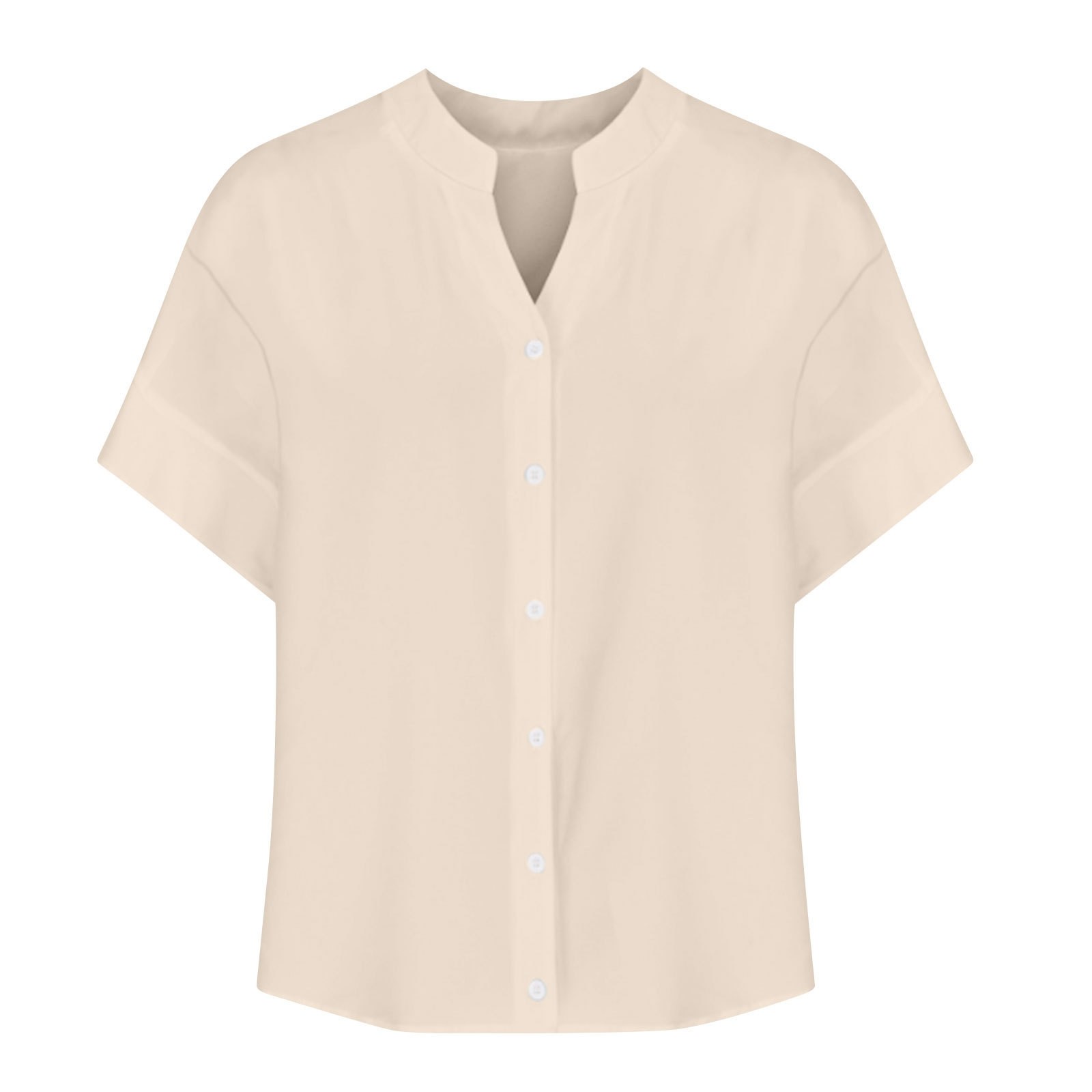 thumbnail image 4 of Camisa informal con botones para mujer para el día a día: top ligero de verano con diseño versátil, color liso y fácil cuidado., 4 of 4